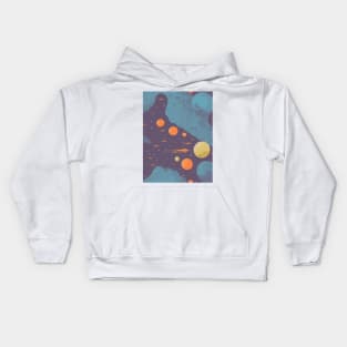 Celestial Stars, planets and Nebulas - Space Retro style Kids Hoodie